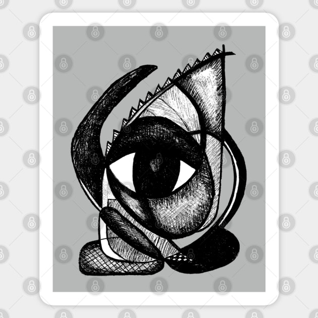 "I see you" - African Symbolic Surrealist Art Sticker by Tony Cisse Art Originals